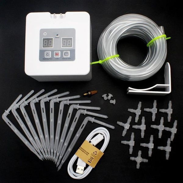 Kit de irrigação automática de gotejamento DIY Timer de rega eletrônico Garden de bateria USB Auto -sistema Y200106