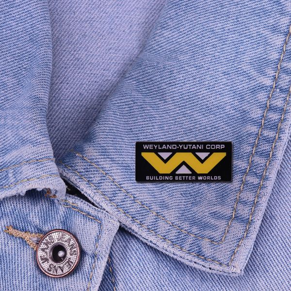 

weyland yutani corp badge buidling better world enamel pin brooch alien inspired sci-fi horror movie fans great accessory, Blue