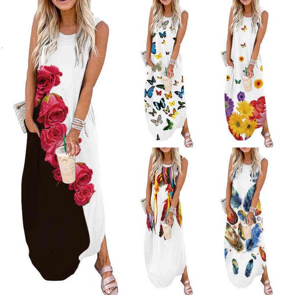 

luxury designer women's dresses 2022 women's pocket loose print vt jumpsuit dresses, Black;gray