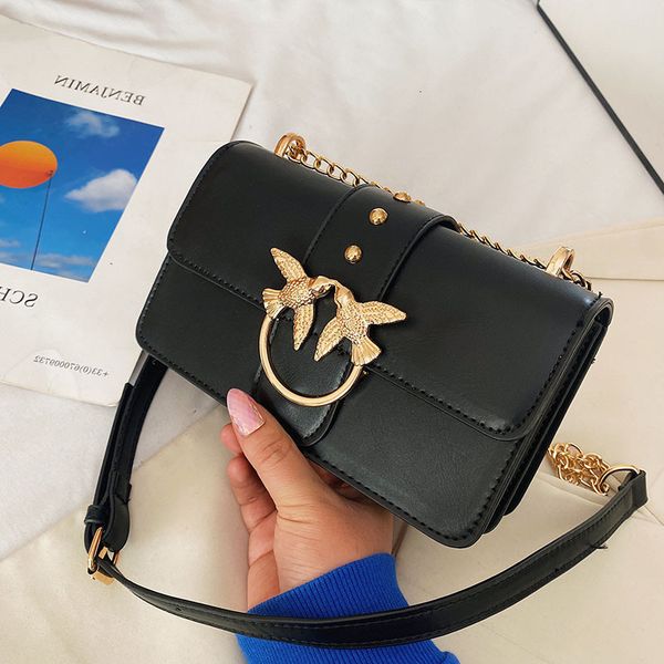 

new designer bags swallow women's 2022 fashion chain messenger texture one shoulder small square