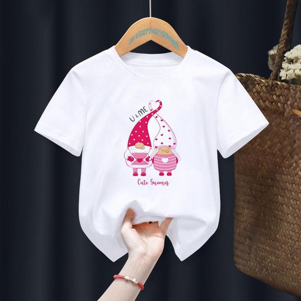 T-shirt San Valentino Divertente cartone animato Bianco Capretto Ragazzo Animale Top Tee Bambini Estate Ragazza Regalo Regalo Vestiti Nave di gocciaT-shirt