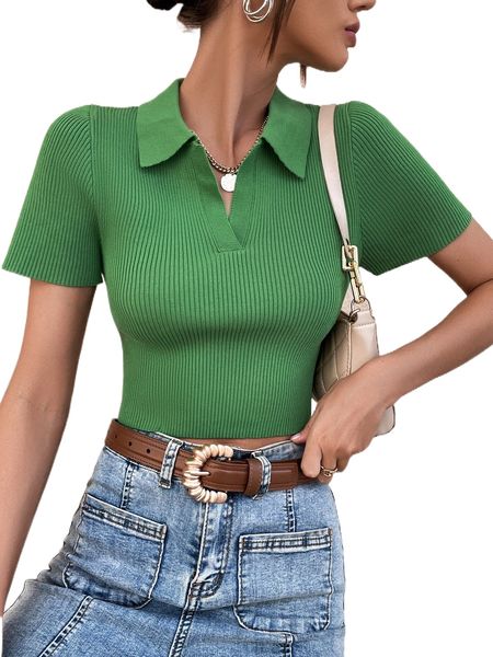 

solid crop ribbed knit d4ds#, White;black