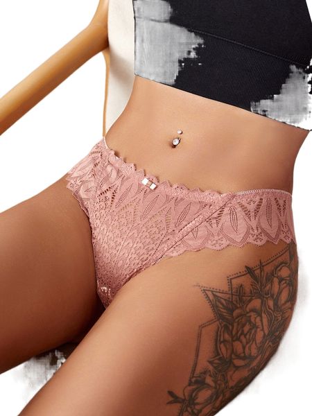 

floral lace thong j5my#, Black;red