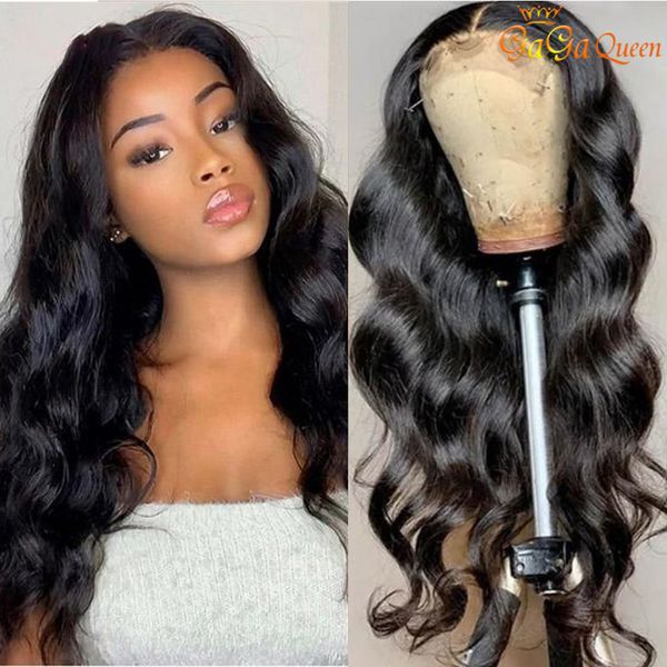 

long body wave human hair wigs 4x4 closure wig 180 density lace front wigs with pre-plucked natural hairline, Black;brown