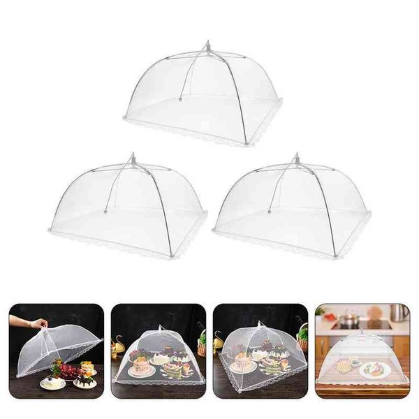 1pc 3pcs Cozinha dobrável Tabela de jantar de proteção de proteção de alimentos Dish malha de malha para casa Y220526