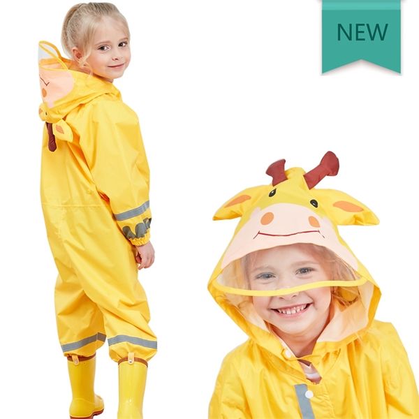 1–10 Jahre alte Kinder, blauer Dinosaurier-Regenmantel, Outdoor-Overalls, wasserdichte Regenbekleidung, Baby-Jungen-Mädchen und Regenhosenanzug 220427