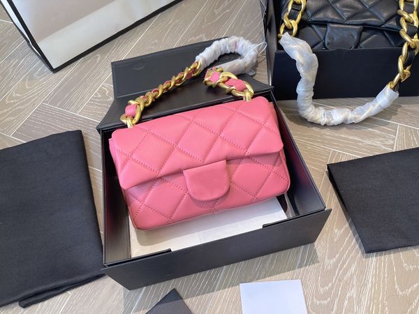 

designer bag women classic fashion channel bags small flap genuine leather lambskin v-stitch quilted interwoven chain crossbody shoulder des