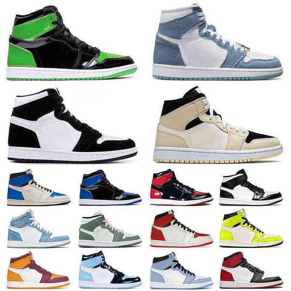 

designer jumpman 1 1s mens womens basketball shoes denim high dark mocha visionaire panda sports mid carbon fiber dutch green sneakers