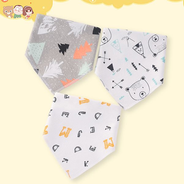 Kid Burp Cloths Cartoon Cotton Baby Baby Sakebolest Bibs Multistyle Mute Matdler Match Triangular Form