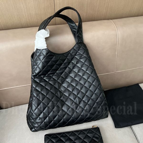 

tote bag designer shoulder handbag lady fashion plaid shopping bag big hardware logo retro large capacity