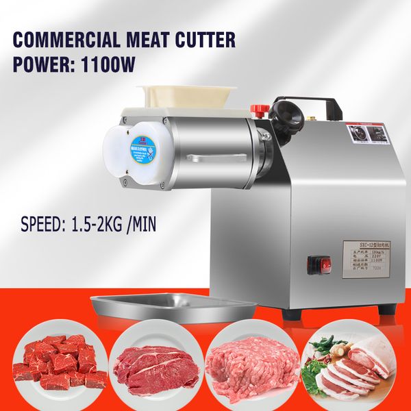 Completamente automatico 1100W Taglierina elettrica Tritacarne Chopper in acciaio inossidabile Tritacarne Affettatrice Stuffer Salsiccia Maker Affettatrici elettriche per carne