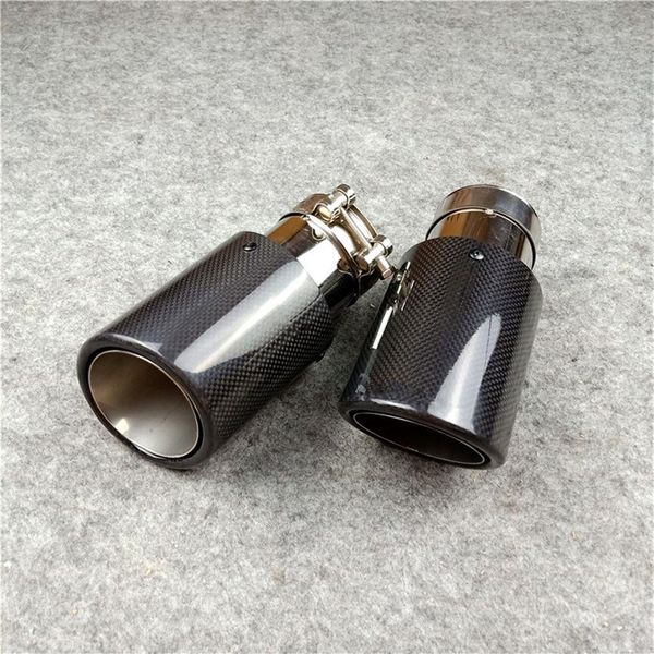 Universal Car Style Auspuffrohrrohr Kohlefaser Auspuff -Schalldämpfer Spitze Akrapovic Curly Edge Glossy Heck End Tipps268J