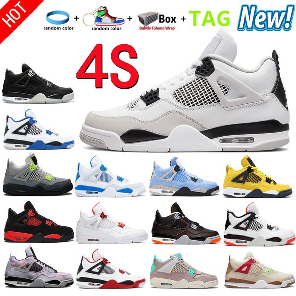 

2022 iv 4 mens women 4s basketball shoes 4 white cement oreo black cat fire red university blue desert moss travis taupe haze
