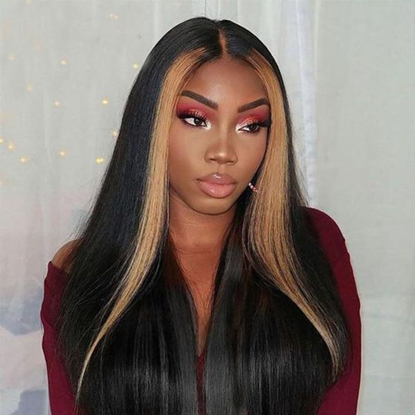 

accessories 30 inch highlight straight lace front wig ombre colored full hd 13x4 frontal wigs for women brazilian highlight wig human hair c, Silver