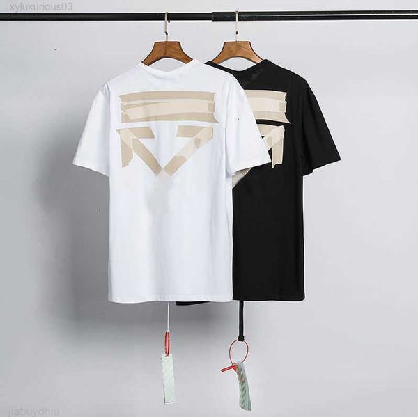 

summer fashion brands t shirts designer cotton offs short sleeves arrow couples of black white t-shirt mens tee x printing v5ej, White;black