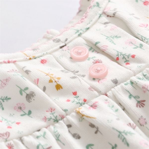 

vlinder baby girl dress spring autumn girl clothes print floral born long sleeve cotton dress infant pantyhose baby set lj201223, White