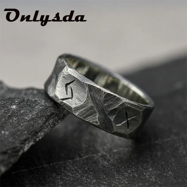 

factory stainless steel odin norse anel amulet rune couple dating viking rings for men women words retro jewelry gift 220728, Slivery;golden