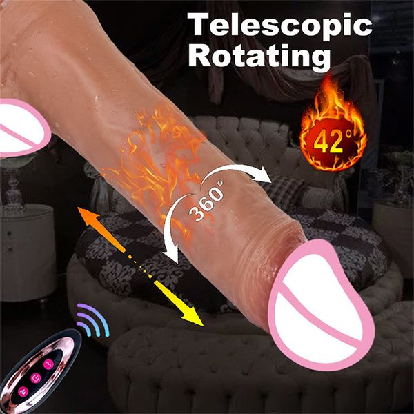 Massaggio vibratore vibratore femminile telecomando vibratore pene con forte ventosa telescopico morbido e spesso dildo per donne sexulaes giocattoli