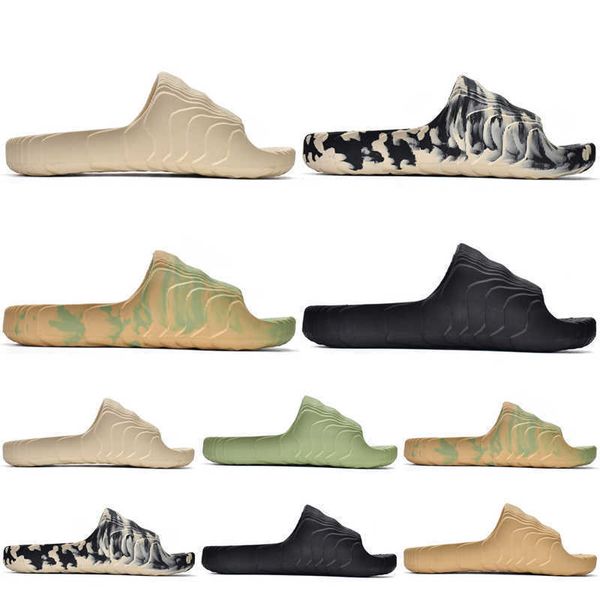 

originals adilette 22 slides slippers mens womens designer sandals black grey desert sand magic lime white pantoufle flip flops platform