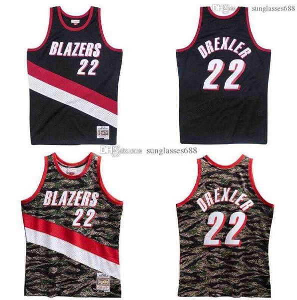 

stitched clyde drexler jersey s-6xl mitchell & ness 1991-92 mesh hardwoods classics retro basketball jerseys men women youth, Black