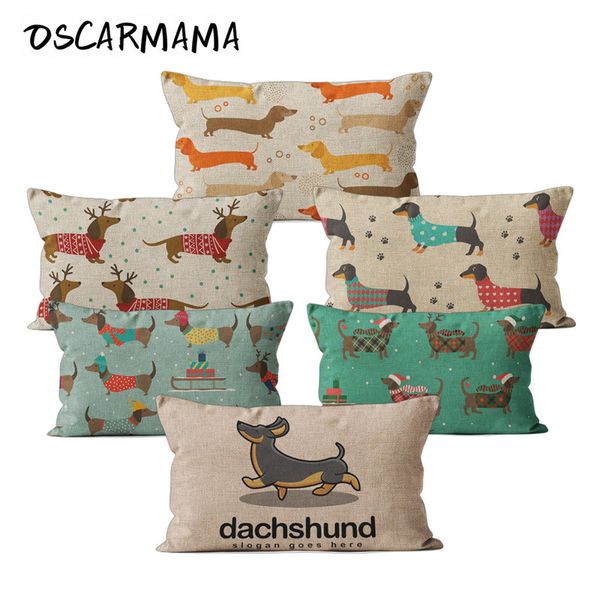 Yastık davası dachshund sosis köpek Housse de Coussin Cojin 30x50 çocuk yastık örtü dikdörtgen yastık kasa süs oturma odası 220714