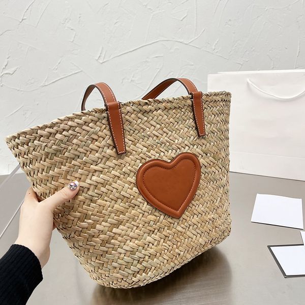 

straw women bag designer love totes fashion summer handbag beach shoulder bags