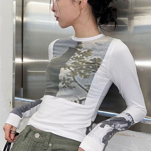 

tonngirls grunge korean style long sleeve stranger things t shirt y2k vintage t-shirt women spring streetwear tee 220509, White