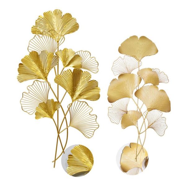 Wandaufkleber, chinesischer Schmiedeeisen-Ginkgo-Biloba, Heimdekoration, Kunsthandwerk, kreatives Hängen, Sofa, Hintergrund, Wandgemälde, Ornament-Dekor