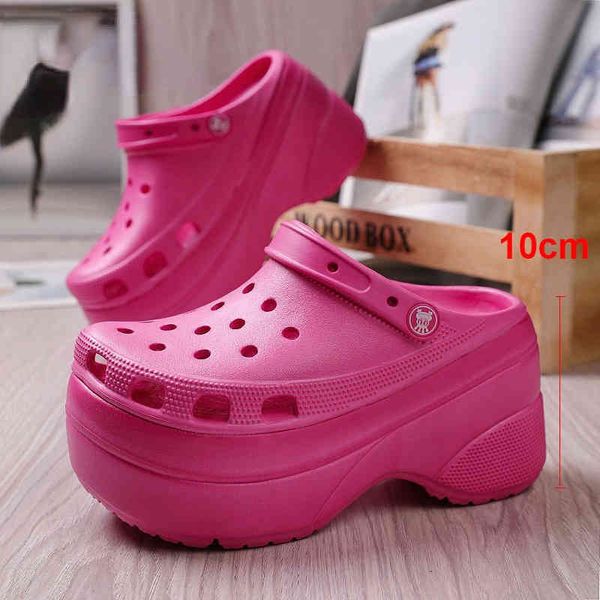 

sandals pulomies summer women slippers super high 10cm platform outdoor garden shoes swimming pool sandals bathroom beach 220623, Black