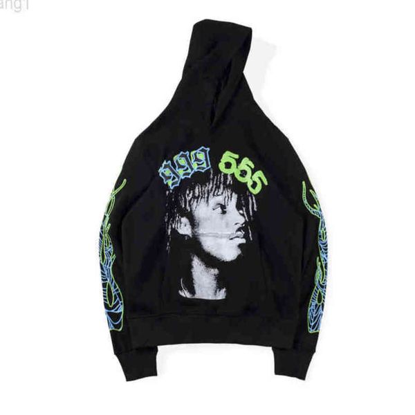 

22ss designer vintage luxe fashion spider hooded pullover red sp5der young thug 555 angel hoodie men shoe printing spider web blazers oversi, Black