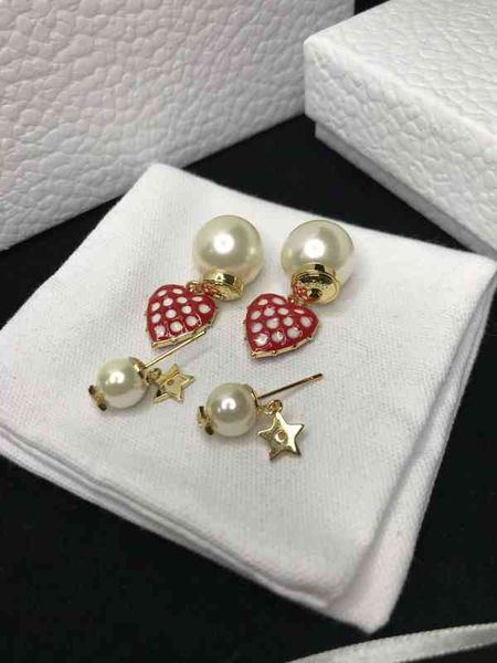 

women's fashion personality trend new brand earrings wholesale di family temperament high sense letter female pearl quality, Silver