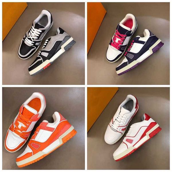

platform designers shoes chaussures brown genuine leather casual shoes men women shoe luxuryÂ designerÂ sneakers 19 colors, Black