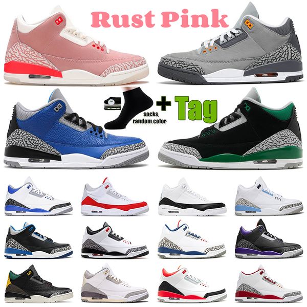 

pink pine 3s basketball shoes ma maniere rust green midnight navy racer blue unc laser orange varsity royal cement white fire red mens women
