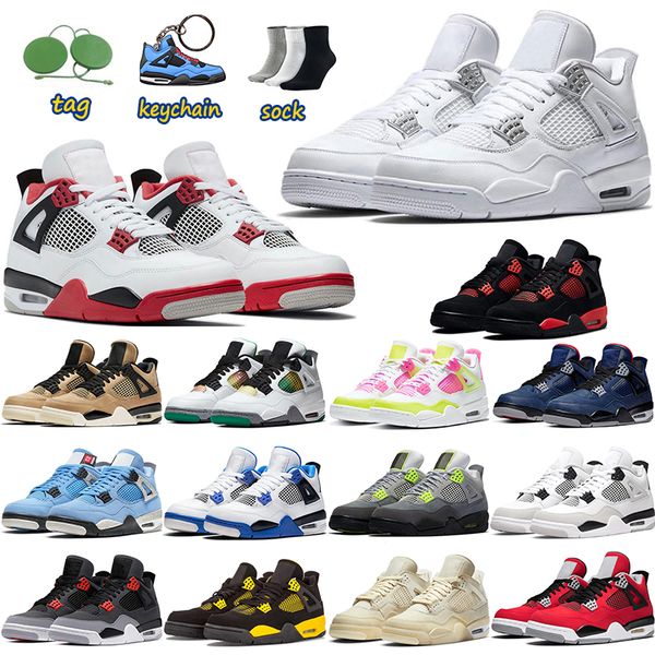 

jumpman 4 4s men basketball shoes black cat pure money pine green tattoo singles day university blue metallic red mens womens sneakers