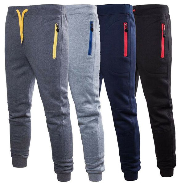 Herren Slim Fit Jogger Jogginghose Fleece Gym Winter Skinny Hose Reißverschlusstaschen Hose MXXXL 220816