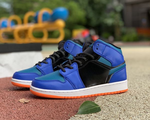 

shoes authentic mid 1 1s jumpman basketball royal black blue orange wmns men women university calf leather fearless trainers outdoor