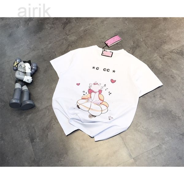 

summer explosion summer love proud cat t-shirt digital direct spray loose leisure fashion, White