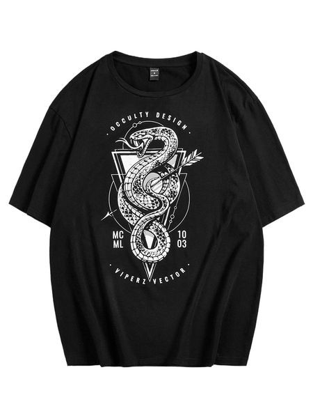 

x vecster men snake & letter graphic tee z0th#, White;black