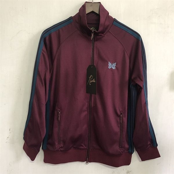 

new purple butterfly embroidery jacket women men 11 cotton awge zip pocket awge needles jacket t200502, Black;brown