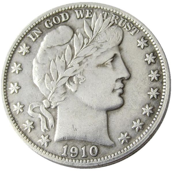

us 1910 barber half dollar craft silver plated copy decorate coin metal dies manufacturing factory 318v