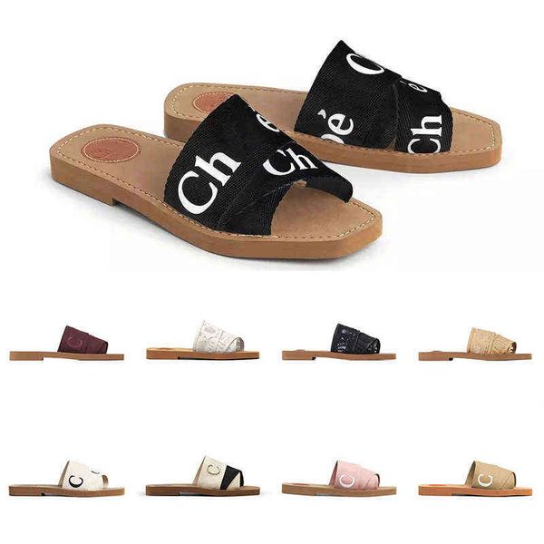 

slippers designer women woody flat mules sandals slides sail canvas white black womens fashion beach slipper shoes