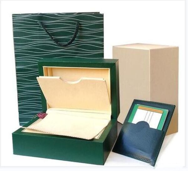 

factory supplier green brand original box papers gift watches boxes leather bag card for 116610 116660 116710 116613 116500 watch boxes, Black;blue