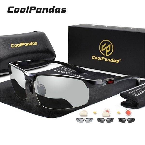 

aluminum rimless pochromic sunglasses men polarized driving glasses male sport chameleon eyeglasses zonnebril heren 220616, White;black