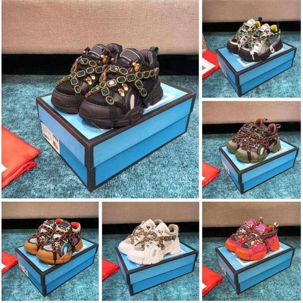 

flashtrek sneakers with removable crystals designer casual shoes fashion luxury womens shoe trainers sneaker e 35-46 brazili291m, Black