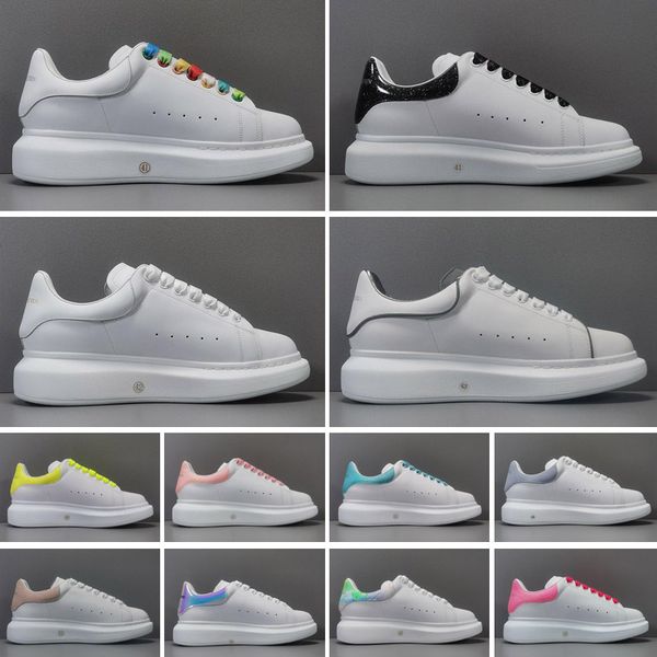 

designer oversized shoes casual lace up women men sneakers platform sole white black espadrille leather velvet suede trainers mceens mc 36-4