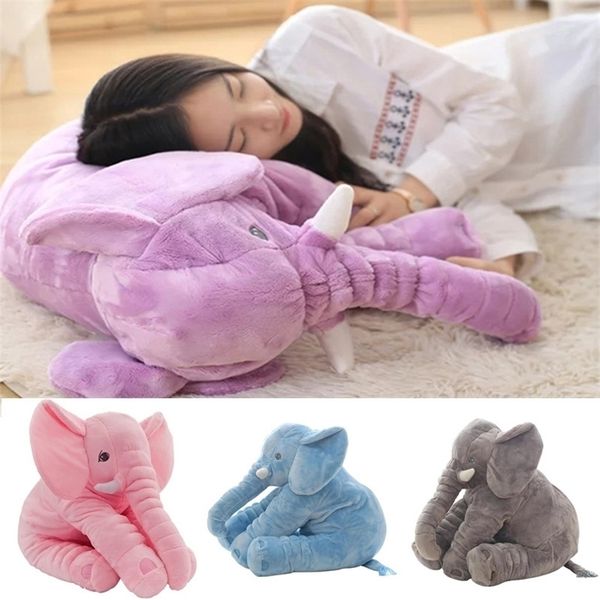 40/60 centimetri Placare Elefante Animali di Peluche Giocattoli Bambini Svegli Del Bambino Compagno di Giochi Accompagnare Bambola Regalo di Natale Cuscino Giocattoli LJ201126