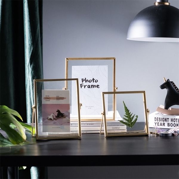 Cutelife Nordic Gold Metal Painting Picture Poster Frame DIY Wall Po Cube Frame Baby A4 Poster Black Family Cornice decorativa 201211