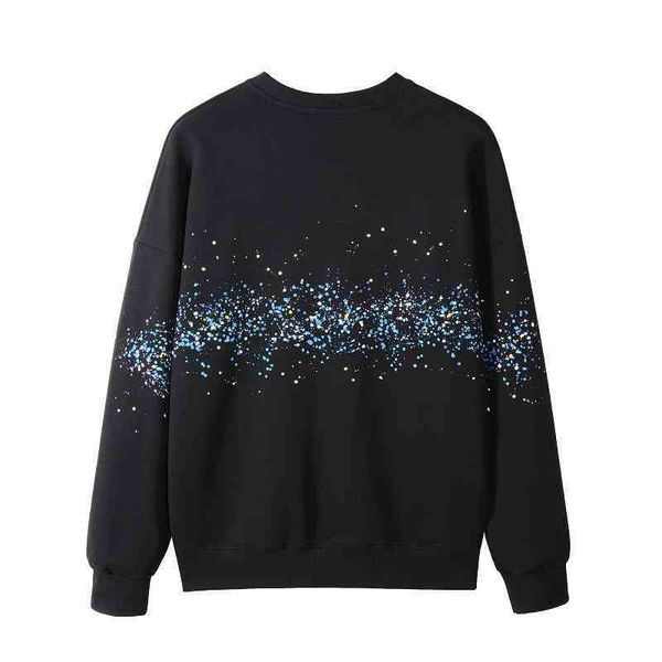 

men's sweater a 22mii fashion casual personality graffiti print round neck sweaters for men and women, Black