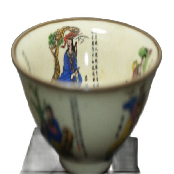 

fine old china porcelain painted ceramic bowl porcelain&amp pottery the eight immortals collectible bowl, Silver
