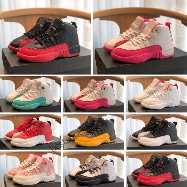 

kids shoes retros 12s basketball shoes 12 gym red flu game blue ring the master taxi shoe
